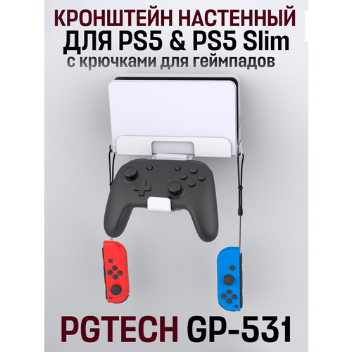 Кронштейн настенный для Nintendo Switch с крючками для джойстиков (NS) (Switch GP-359), белый