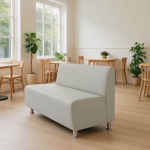 Изображение товара Диван для Офиса Слим 200х65х85см Искусственная кожа Белый Матовый, на 4 места