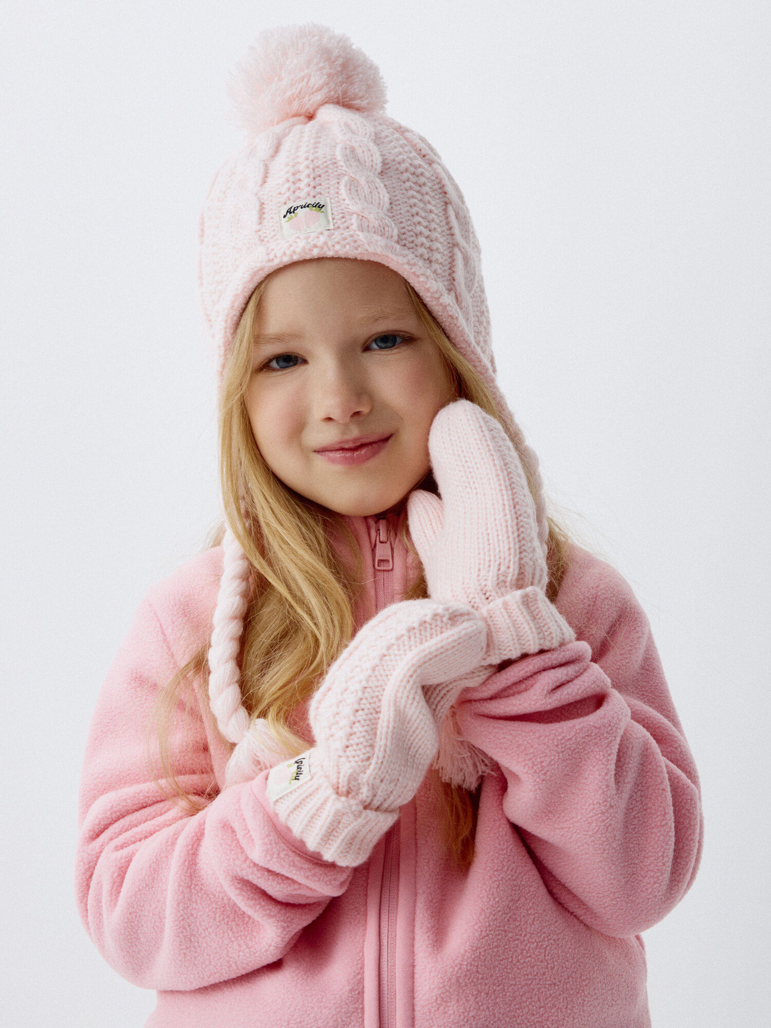 Варежки Sela для девочек размер 5 розовый