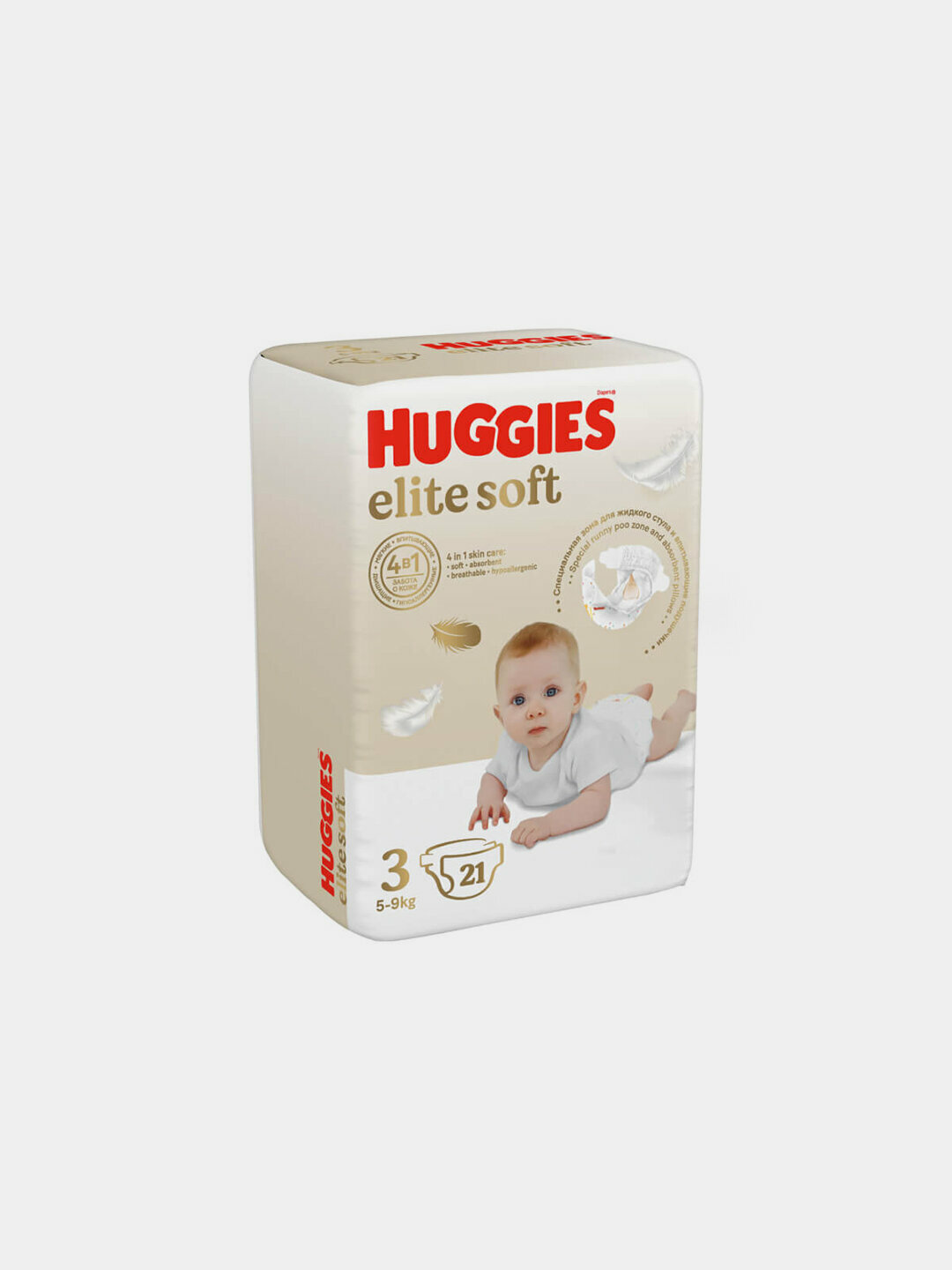 Подгузники Huggies Elite Soft для детей, 3 размер, 21 штук, 5-9 кг