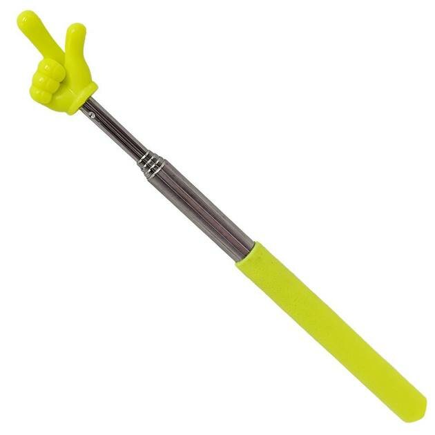 Указка-телескоп, с пальцем, пластик, телескопическая, адаптивный держатель ручки салатовый