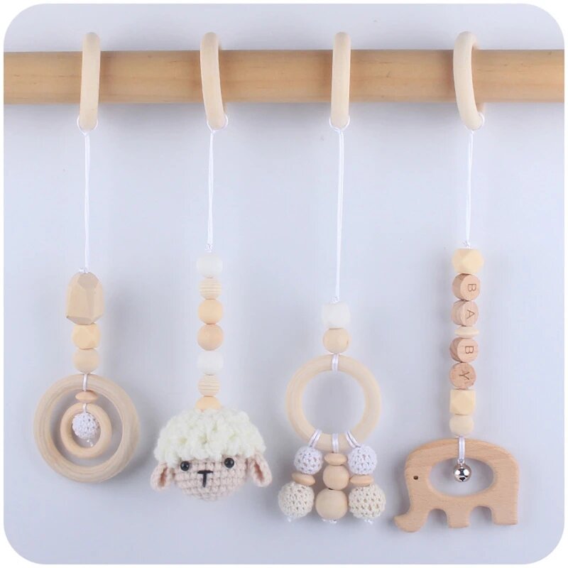 Деревянные подвески для детской комнаты OOTDTY 4 шт.