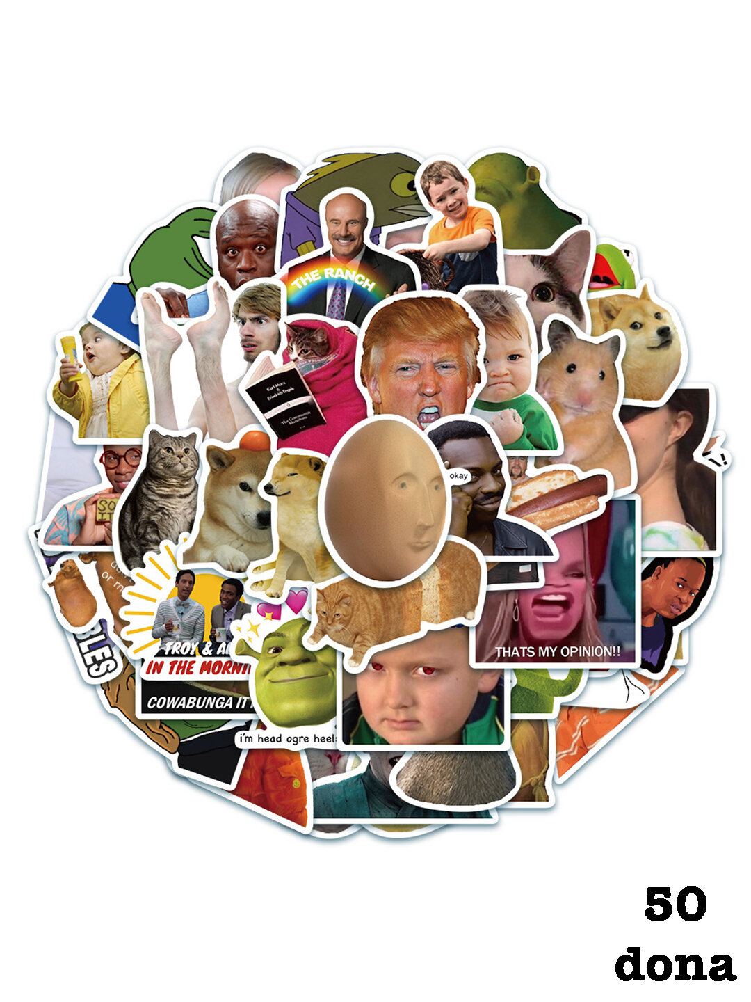 Наклейки стикеры "Мемы, прикол, смешные картинки, милые кошки, котята" - Горчичный