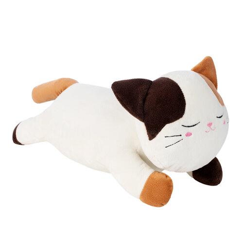 фото Мягкая игрушка fancy кот сонный, бежевый/коричневый