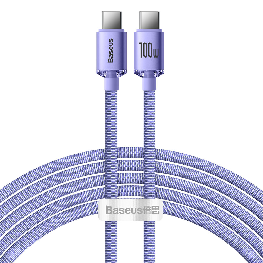 Кабель Baseus Crystal Shine Series Fast Charging Data Cable Type-C to Type-C 100W 2m Purple (CAJY000705)