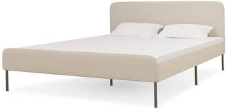Каркас кровати селенга с реечным основанием, спальное место 160х200 см, размер 164х206 см, обивка: текстиль, светло-бежевый