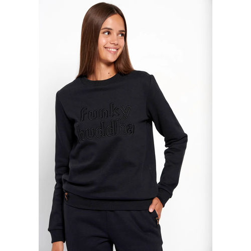 Толстовка Funky Buddha Crew neck sweatshirt with 3D embroidery, размер M, черный худи funky buddha размер s белый