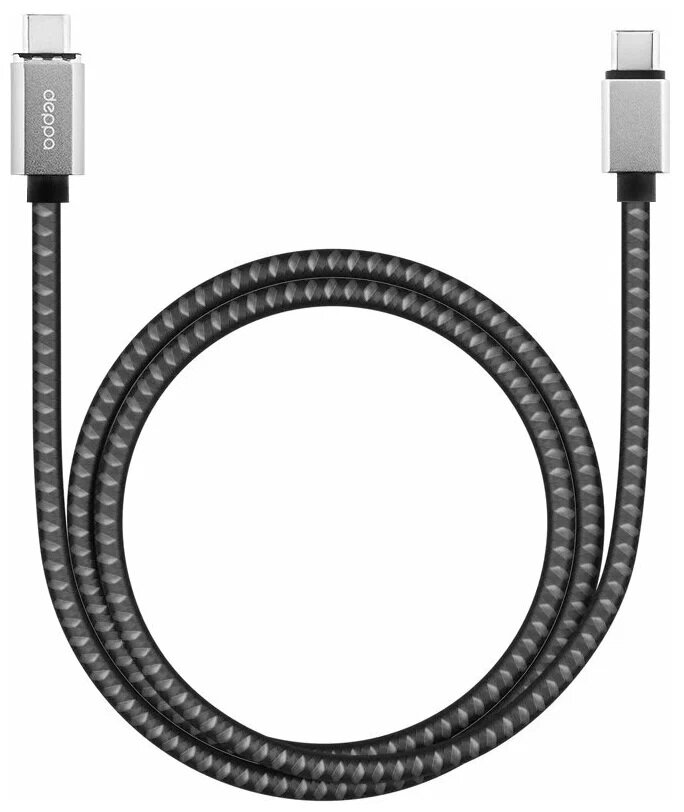 Кабель Deppa Magnet Cable USB-С - USB-C, серый (RU)