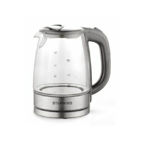 Электрический чайник Starwind 17л 2200Вт серыйсеребристый корпус стекло 251900₽