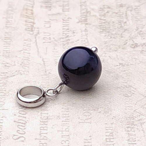 фото Подвеска, тигровый глаз, синий, серебряный нет бренда