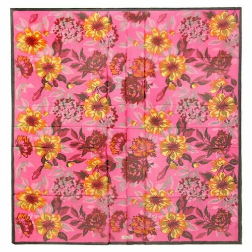 фото Платок marina d'este,105х105 см, горчичный, красный