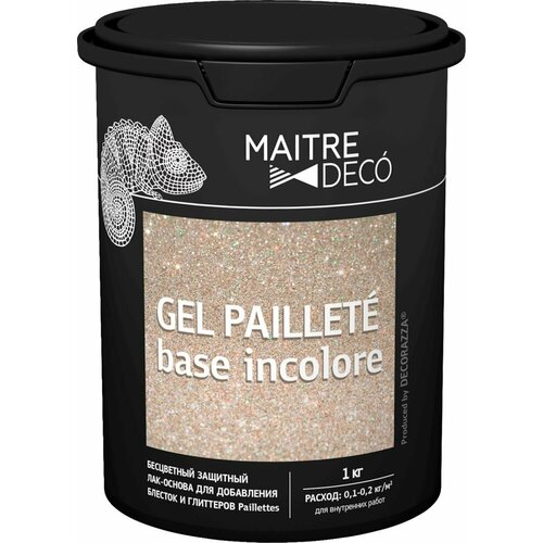 фото Лак-основа maitre deco gel paillete base incolore бесцветный 1 кг