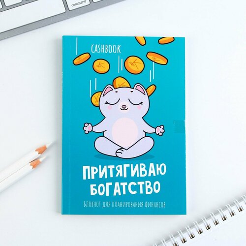 блокнот artfox денежный кот а6 68 листов 4201508 бирюзовый Умный блокнот CashBook А6, 68 листов «Денежный кот»