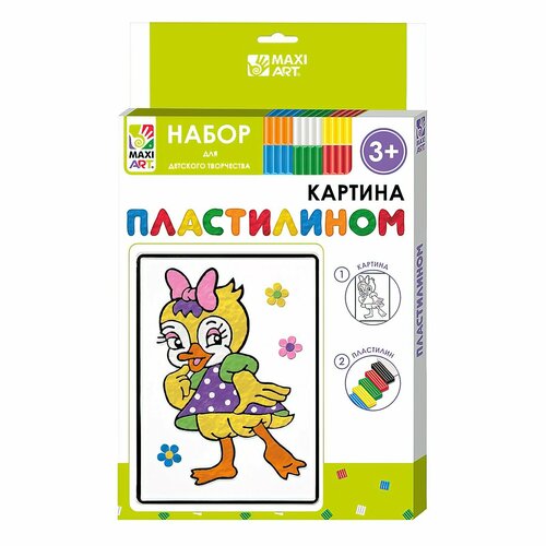 Картина пластилином «Уточка», 12 × 18 см