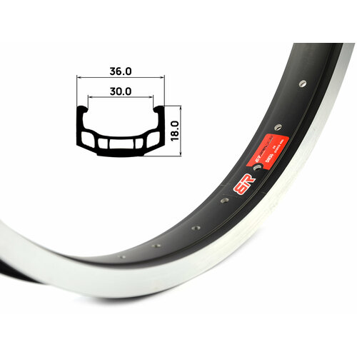фото Обод двойной rainbow dm-36 20" (446х30с), 36 отверстий, под тормоз v-brake, ниппель: a/v (авто), черный