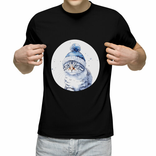Футболка Us Basic, размер L, черный мужская футболка кот в шапке m черный