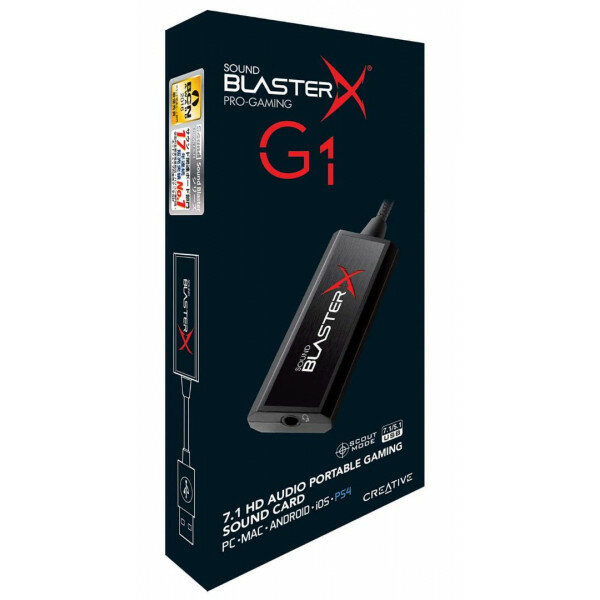Звуковая карта USB CREATIVE Sound BlasterX G1, 7.1, Ret [70sb171000000] - фото №9