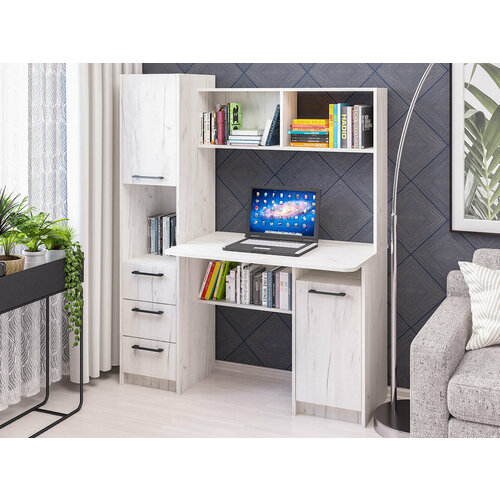 Стол письменный Фронда-6 с 1 комплектом ящиков Крафт светлый