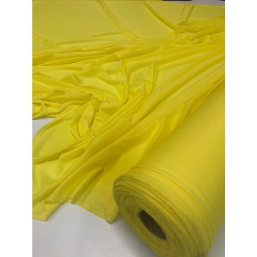 Ткань подкладочный трикотаж, цвет неоново-желтый, ширина 150см. цена за 3 метра погонных.