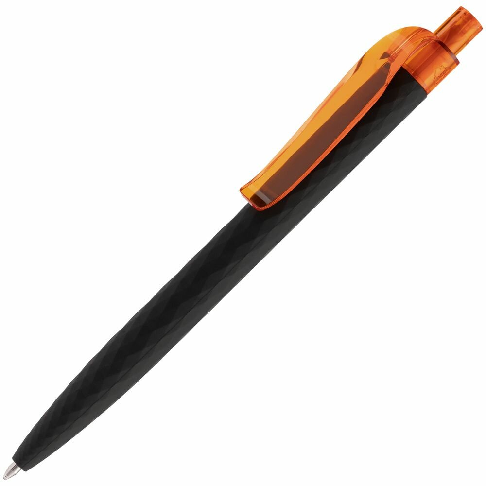 Ручка шариковая Prodir QS01 PRT-P Soft Touch, черная с оранжевым, 14х1 см, пластик; покрытие софт-тач