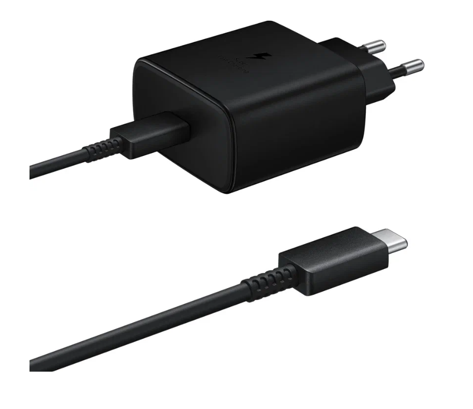 Зарядное устройство для Samsung с кабелем USB Type-C / Супер быстрая зарядка 45W / цвет черный