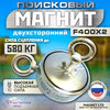 Поисковый магнит двухсторонний Magnet LTD F400х2 сила сц. 580кг - изображение