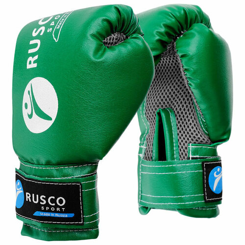 фото Перчатки боксёрские ruscosport, детские, 6 унций, цвет зелёный rusco sport