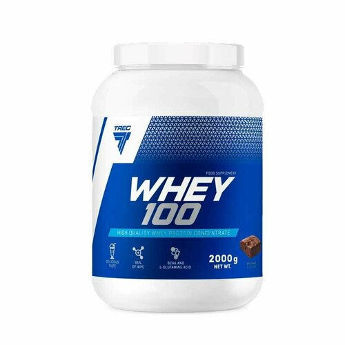 фото Trec nutrition whey 100 протеиновый концентрат 2000г (брауни)