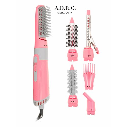 Профессиональный фен щетка для волос Термощетка для укладки волос Стайлер c щеткой Фен расческарозовый 2399₽