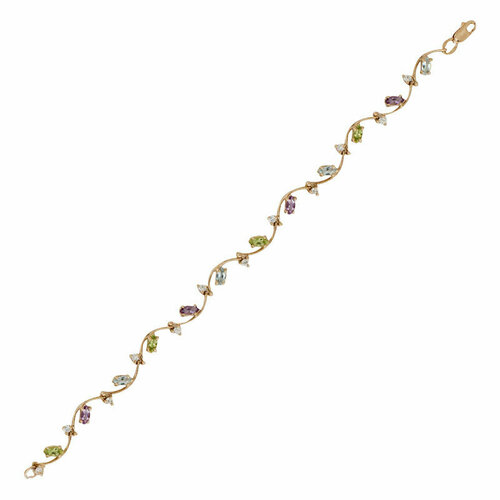 фото Золотой браслет c голубым топазом aloris 585 пробы 17.0 размер aloris jewelry
