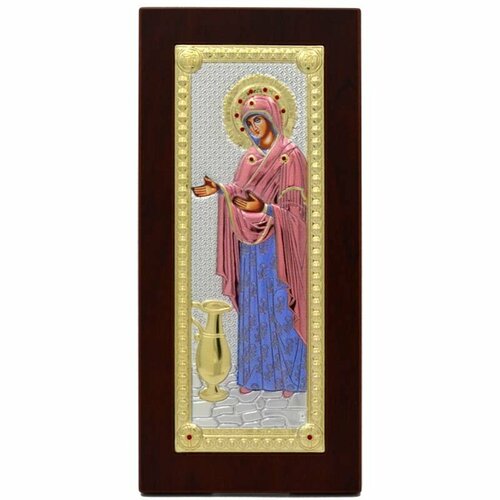 Геронтисса (Старица, Настоятельница). Икона Божьей Матери в серебряном окладе. 11 × 23 см.