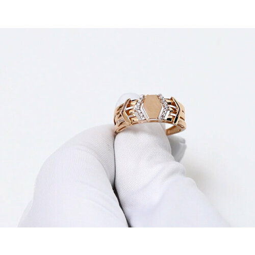 фото Кольцо diamant online, золото, 585 проба, фианит, размер 19.5, прозрачный