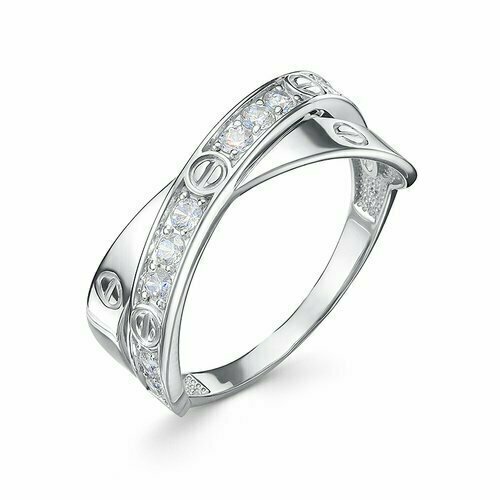 фото Кольцо diamant online, серебро, 925 проба, фианит, размер 16, прозрачный