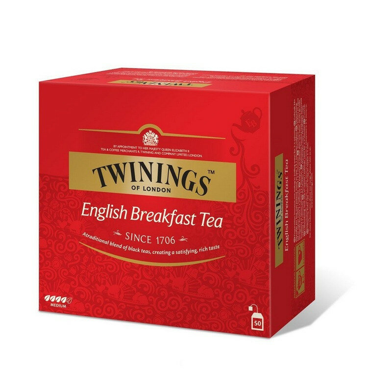 Чай черный Twinings English Breakfast в пакетиках, 50 пак.