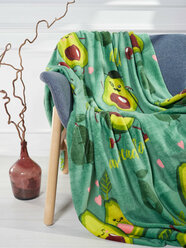 Плед "Alice Textile" Авокадо зеленый, 150х200 см, аэрософт