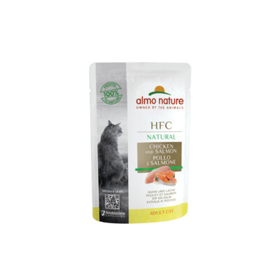 Almo Nature Паучи для Кошек с Курицей и Лососем (HFC - Natural - Chicken and Salmon) 5803, 0,055 кг