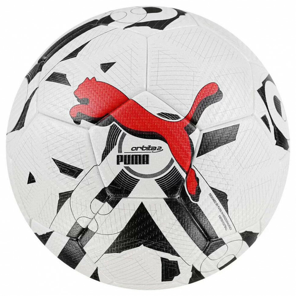 Мяч футбольный PUMA Orbita 2 TB, 08377503, р.5, FIFA Quality Pro, 32 пан, ПУ, термосшивка, бело-черный