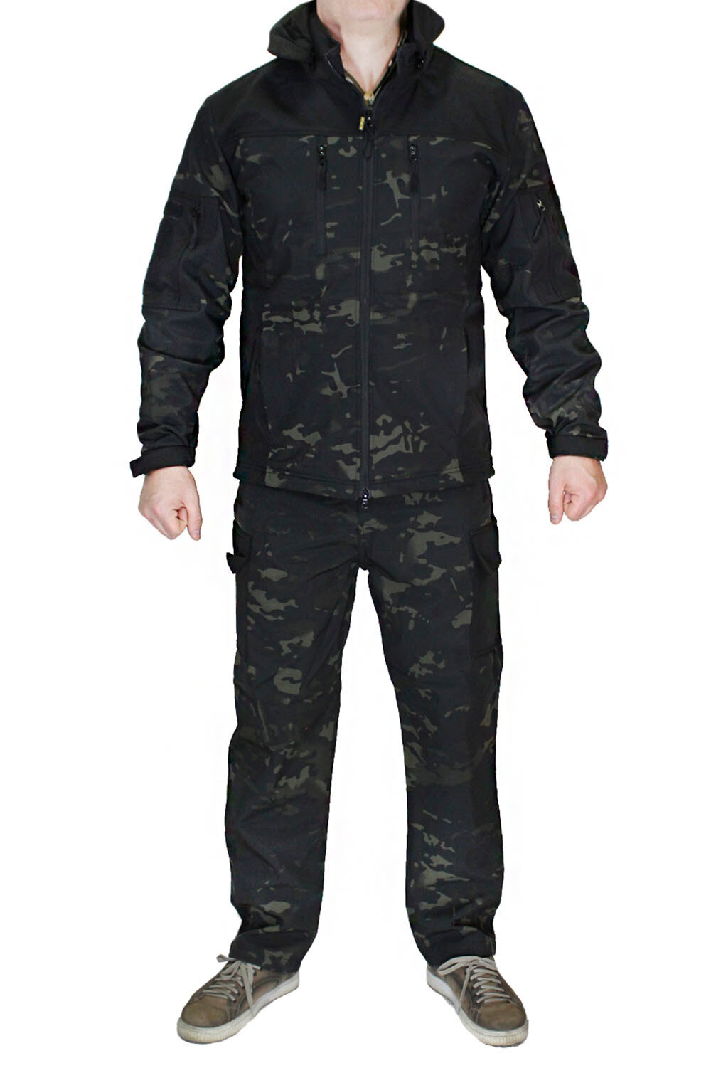 Костюм Shark Skin Softshell Софтшелл 4 кармана цвет камуфляж Mtp black / черный (размер: xl)