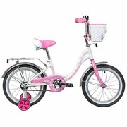 Детский велосипед Novatrack Butterfly 16 белый/розовый в собранном виде