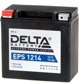 Аккумулятор мотоциклетный Delta EPS 1214 YTX14-BS. YTX14H-BS. YTX16-BS. YB16B-A 12V 12Ah Nano-Gel(залит и готов к применению)