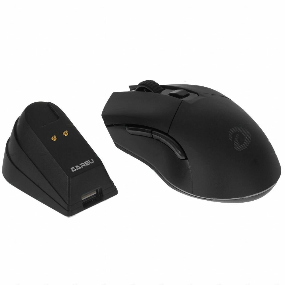 Мышь игровая беспроводная Dareu EM901X Black (черный), DPI 400/800/1600/3200/6400/12000, подключение: проводное+2.4GHz, подсветка RGB, с зарядной станцией, встроенный аккумулятор 930mAh, размер 124x67 - фото №13