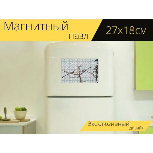 Магнитный пазл Пасхальный, яйца, весна на холодильник 27 x 18 см.