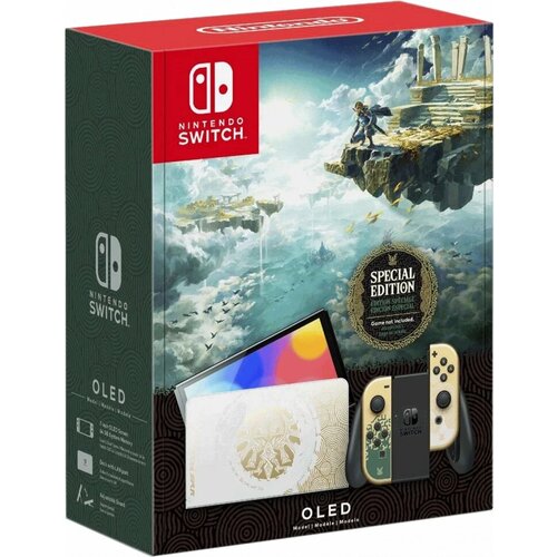 Игровая приставка Nintendo Switch OLED 64 ГБ+The Legend of Zelda: Tears of the Kingdom(картридж) подставка для nintendo switch oled крылья