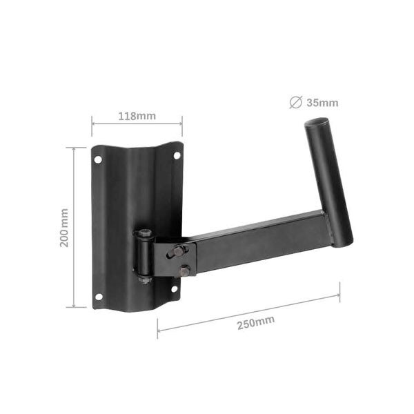 фото ECO WSS091 Black настенный L образный кронштейн для установки акустических систем, цвет черный