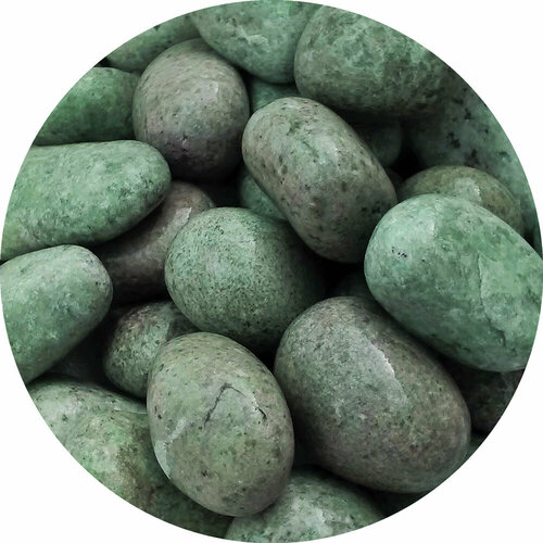 Камень для бань и саун Жадеит уральский обвалованный (10 кг) камень для бань и саун порфирит обвалованный средний размер 70 150мм фасовка 20кг