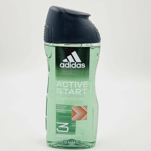 фото Гель для душа adidas active start 3 в 1 для мужчин 250 мл (из финляндии)