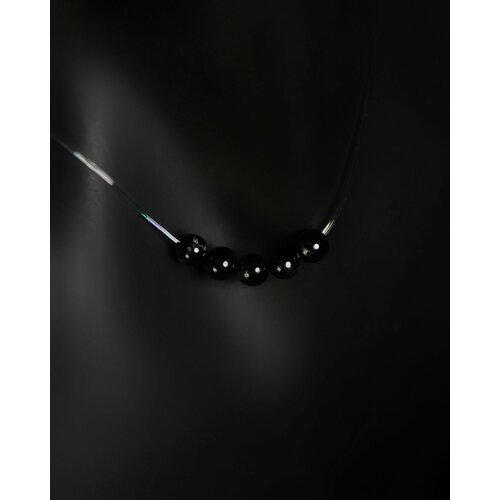 фото Чокер-невидимка черный турмалин (шерл), вариант №7 - натуральный камень, длина 45 см - наполняет энергией grow'n up