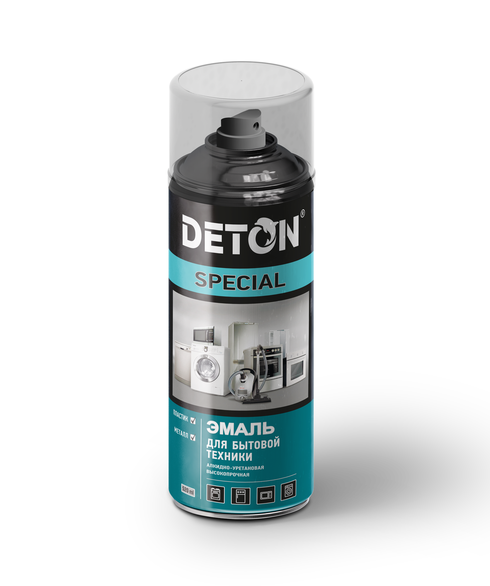 Эмаль аэрозоль для бытовой техники Черная "Deton Special" 520 мл