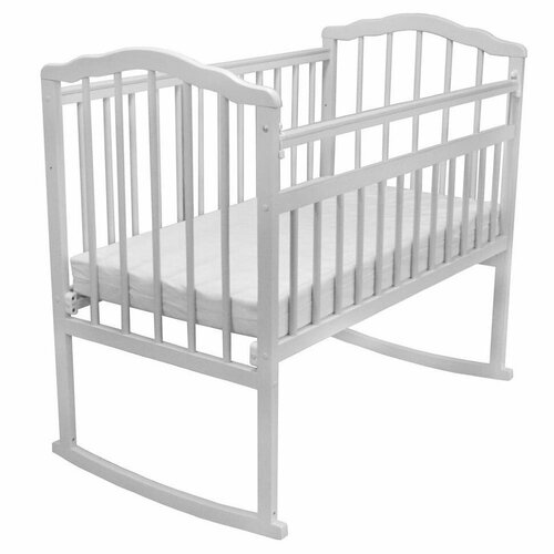 Кроватка Malika «Melisa-2» колесо-качалка без ящика Белый