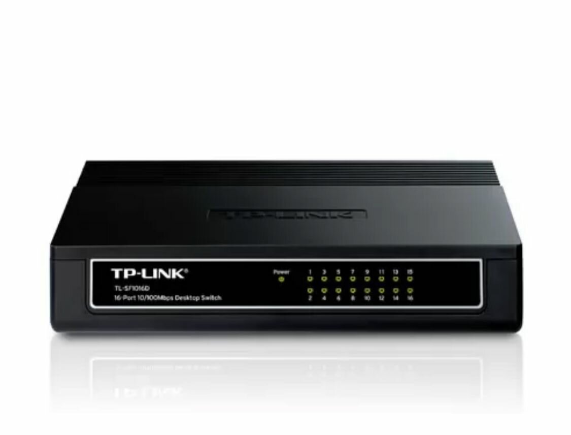 Коммутатор TP-Link SMB TL-SF1016D Коммутатор 16-port 10/100M Desktop Switch, 16 10/100M RJ45 ports, Plastic case